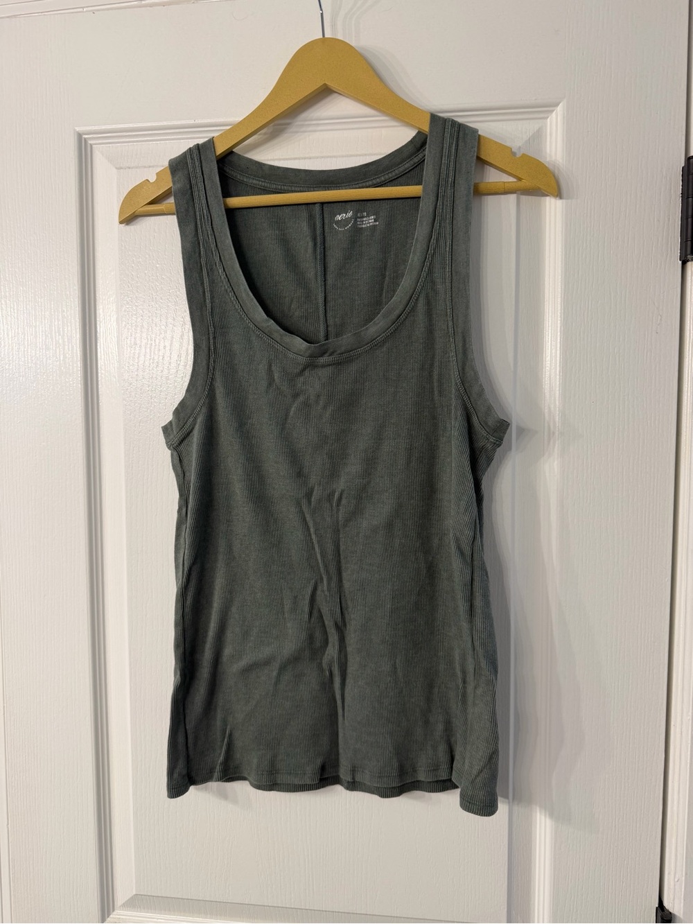 aerie Olive Green Scoop Neck Tank Top